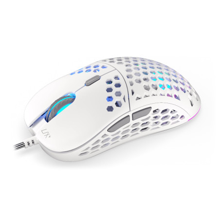 Endorfy LIX Plus/Herná/Optická/Pre pravákov/19 000 DPI/Drôtové USB-A/Biela