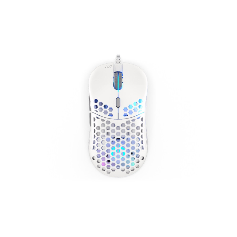 Endorfy LIX Plus/Herná/Optická/Pre pravákov/19 000 DPI/Drôtové USB-A/Biela