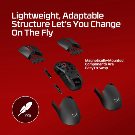 HP HyperX Pulsefire Saga Pro/Herná/Optická/Pre pravákov/26 000 DPI/USB+BT/Čierna