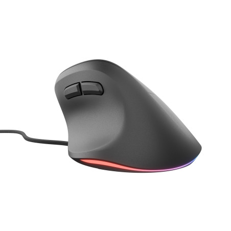 Vertikálna myš Natec CRAKE 2 PRO/Vertikálna/Optická/Pre pravákov/12 400 DPI/Drôtové USB-A/Čierna