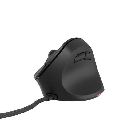 Vertikálna myš Natec CRAKE 2 PRO/Vertikálna/Optická/Pre pravákov/12 400 DPI/Drôtové USB-A/Čierna