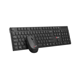 Klávesnice C-TECH WLKMC-03, bezdrátový combo set s myší, černý, USB, CZ/SK