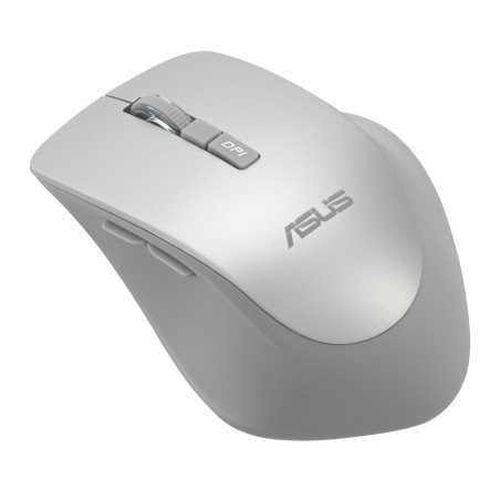 ASUS WT425/Ergonomická/Optická/Pre pravákov/1 600 DPI/Bezdrôtové USB/Strieborná
