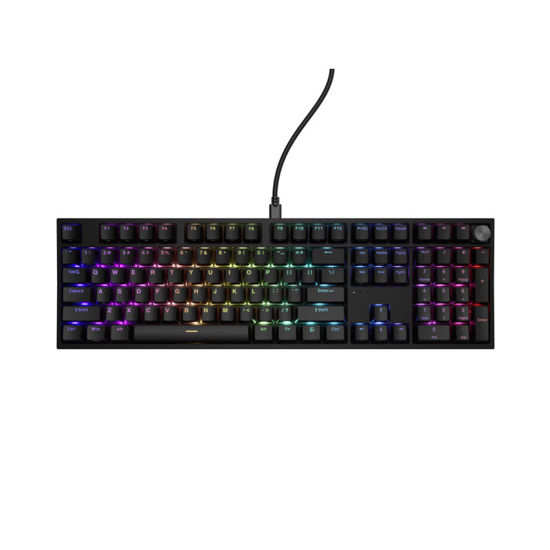 Herná mechanická klávesnica Genesis THOR 404/RGB/Gateron Yellow Pro/Drôtové USB-A/US layout/Čierna