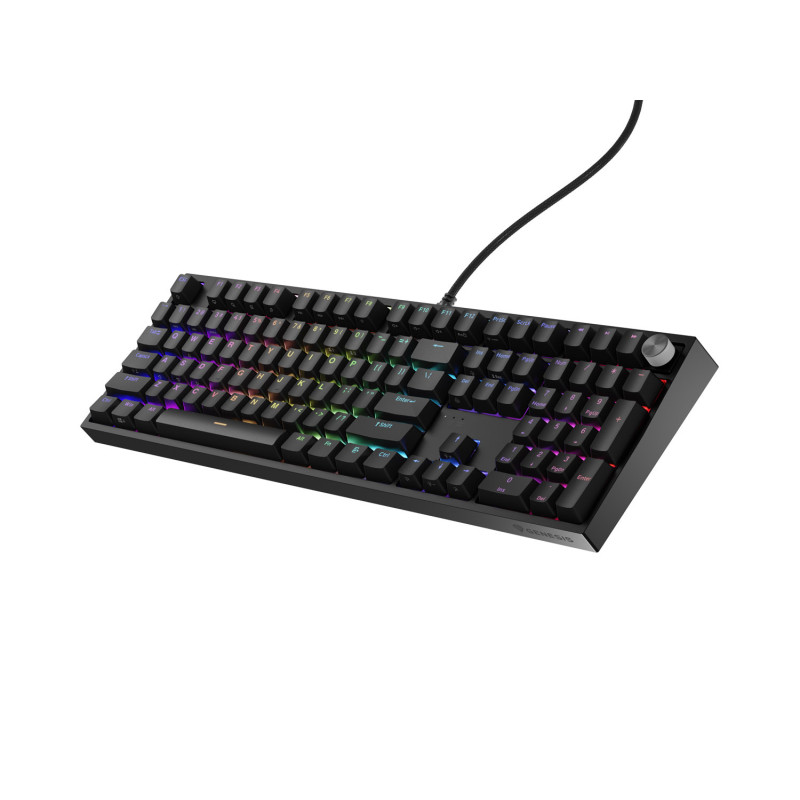 Herná mechanická klávesnica Genesis THOR 404/RGB/Gateron Yellow Pro/Drôtové USB-A/US layout/Čierna