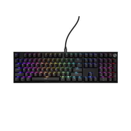 Herná mechanická klávesnica Genesis THOR 404/RGB/Outemu Peach Silent/Drôtové USB-A/US layout/Čierna