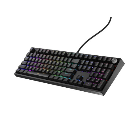 Herná mechanická klávesnica Genesis THOR 404/RGB/Outemu Peach Silent/Drôtové USB-A/US layout/Čierna