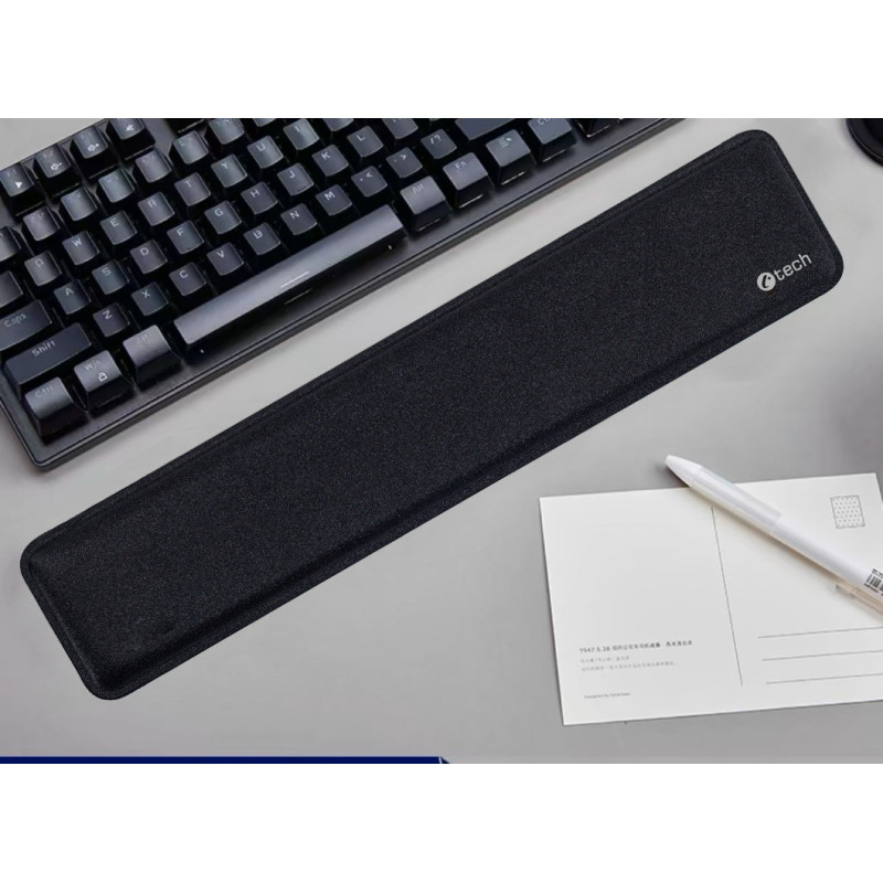 Podpera zápästia ku klávesnici C-TECH KPG-01, pamäťová pena, čierna, 450x93x25mm