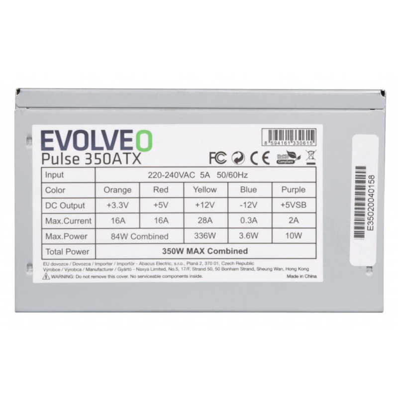 EVOLVEO Pulse 350, zdroj 350W, ATX, tichý, bulk, 3YRW