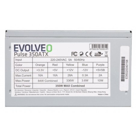 EVOLVEO Pulse 350, zdroj 350W, ATX, tichý, bulk, 3YRW