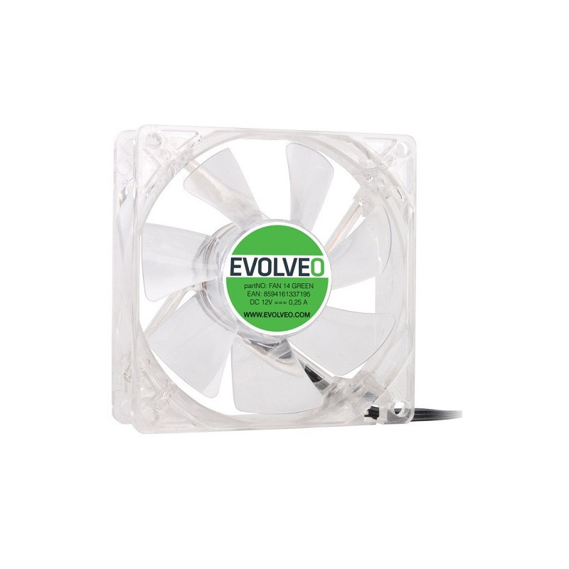 EVOLVEO ventilátor 140mm, LED zelený