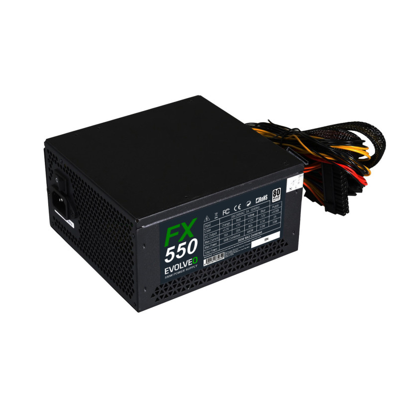 EVOLVEO FX 550, zdroj 550W ATX, 14cm, 80+, White, 3YRW