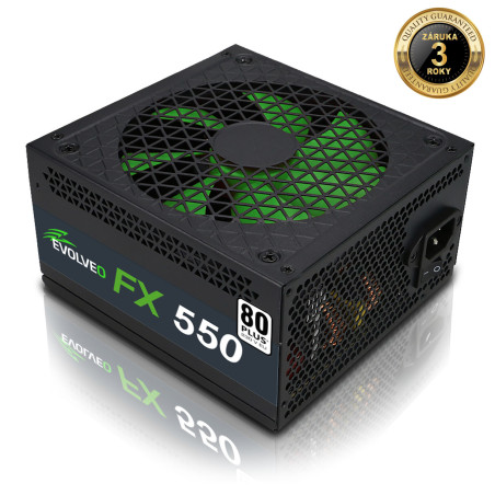 EVOLVEO FX 550, zdroj 550W ATX, 14cm, 80+, White, 3YRW
