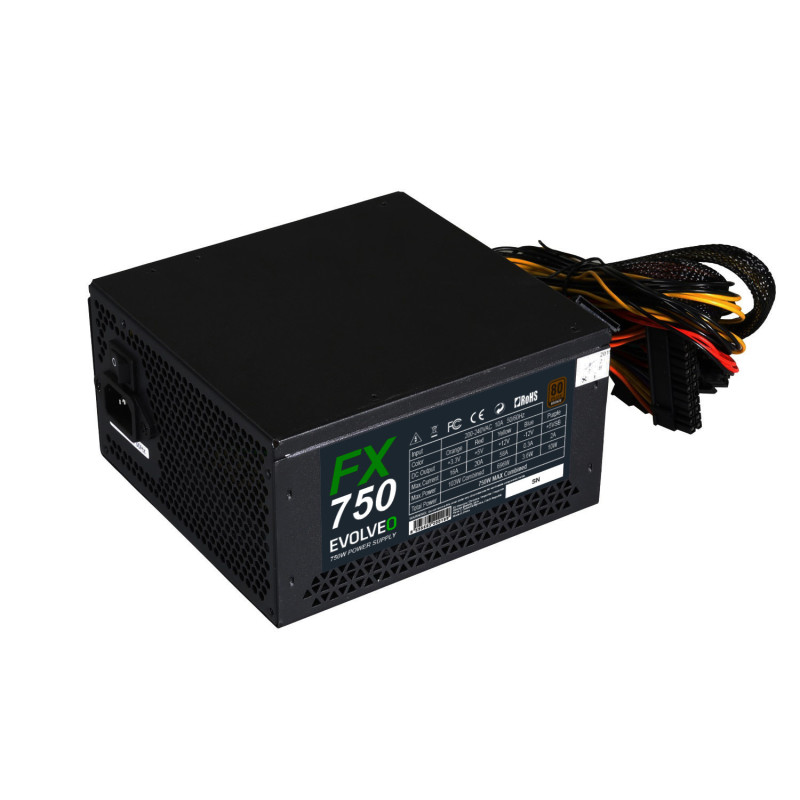 EVOLVEO FX 750, zdroj 750W ATX, 14cm, 80+, Bronze, 3YRW