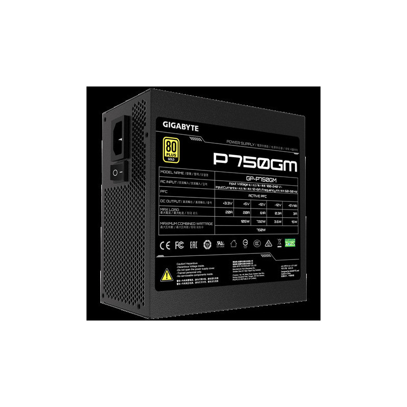 GIGABYTE P750GM/750W/ATX/80PLUS Gold/Modular/Retail