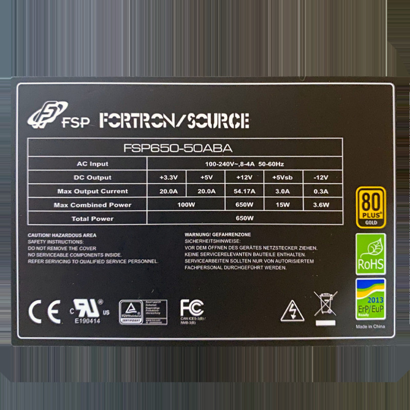 FSP FSP650-50ABA/650W/ATX/80PLUS Gold/Bulk
