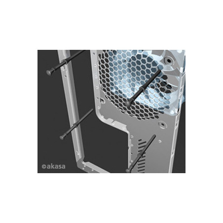 Akasa protivibračné spony na ventilátory (60ks) čierne