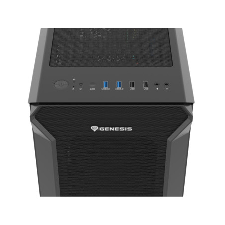 Počítačová skriňa Genesis IRID 505F/Midi Tower/Transpar./Čierna
