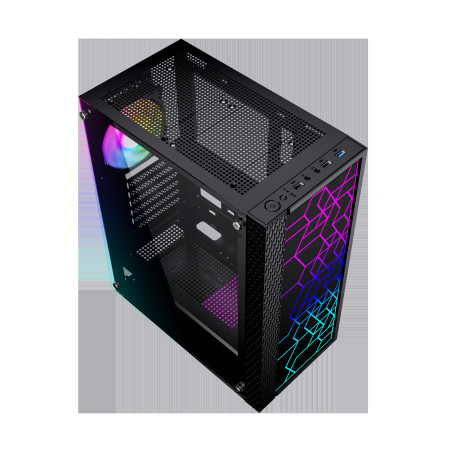 Gembird Computer Fornax 2500 ARGB/Midi Tower/Transpar./Čierna