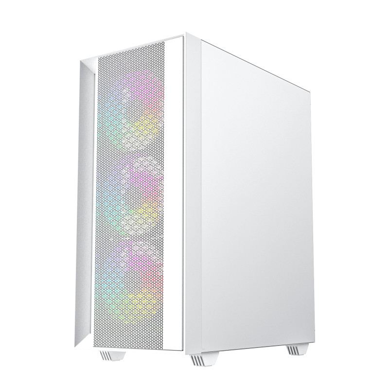 Gembird Fornax 4000 ARGB/Midi Tower/Transpar./Biela