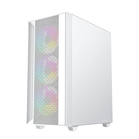 Gembird Fornax 4000 ARGB/Midi Tower/Transpar./Biela