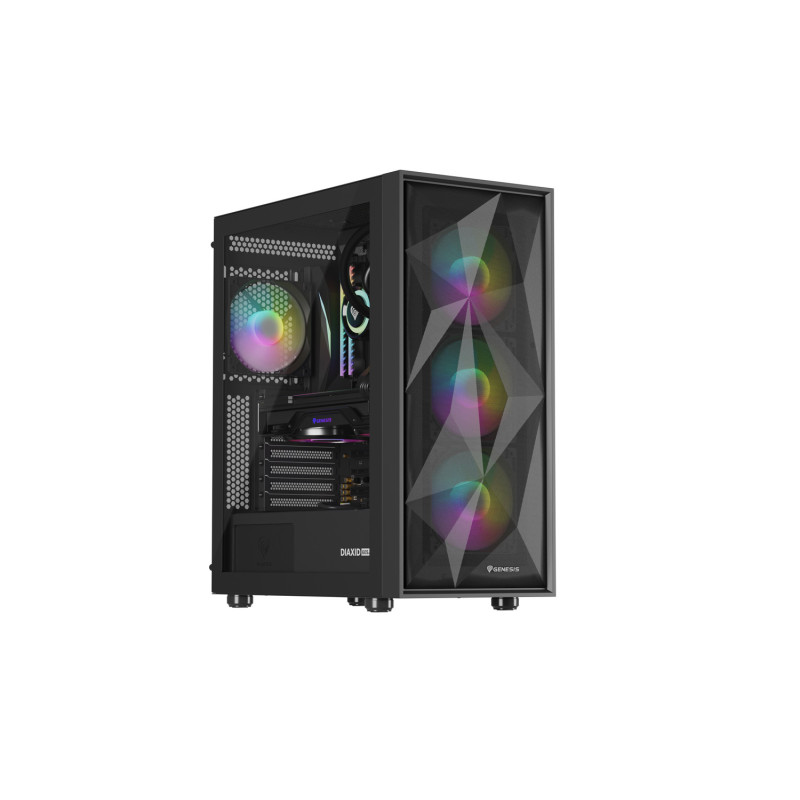 Počítačová skriňa Genesis DIAXID 605 ARGB/Midi Tower/Transpar./Čierna