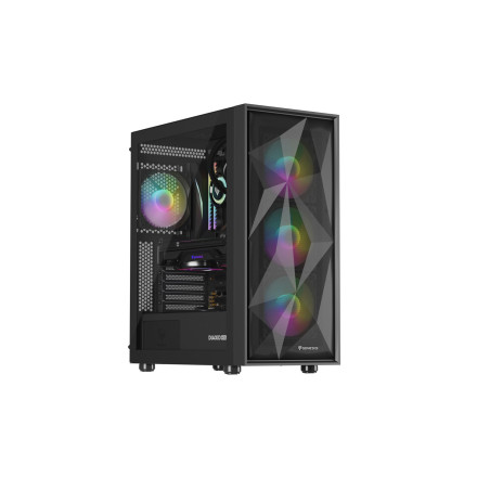 Počítačová skriňa Genesis DIAXID 605 ARGB/Midi Tower/Transpar./Čierna