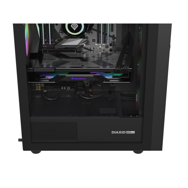 Počítačová skriňa Genesis DIAXID 605 ARGB/Midi Tower/Transpar./Čierna
