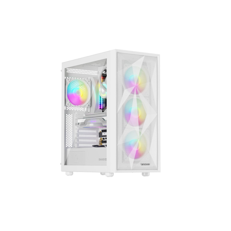 Počítačová skriňa Genesis DIAXID 605 ARGB/Midi Tower/Transpar./Biela