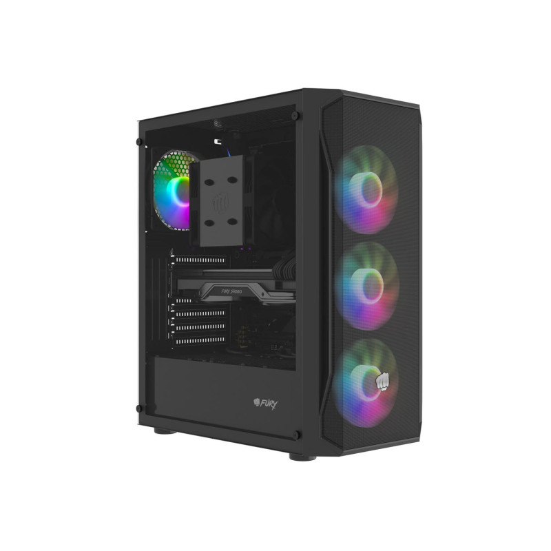 PC skriňa Fury SHOBO/Midi Tower/Transpar./Čierna