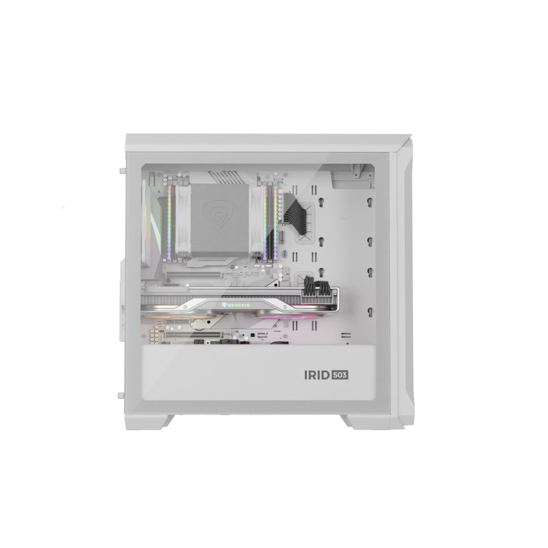 Počítačová skriňa Genesis IRID 503 ARGB LITE/Mini Tower/Transpar./Biela