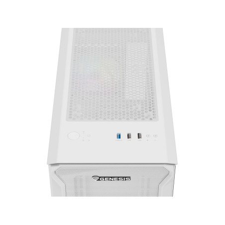 Počítačová skriňa Genesis IRID 503 ARGB LITE/Mini Tower/Transpar./Biela