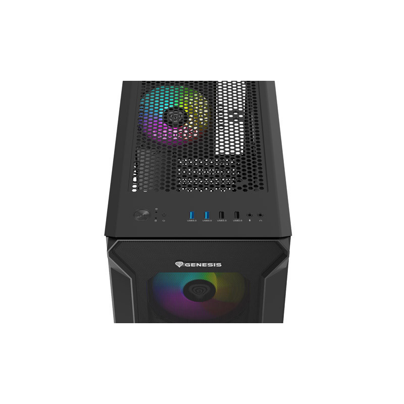 Počítačová skriňa Genesis IRID 505 ARGB V2/Midi Tower/Transpar./Čierna
