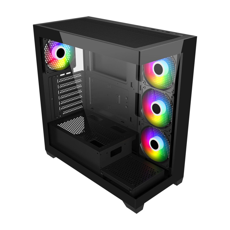 FSP M340-BA/Midi Tower/Transpar./Čierna