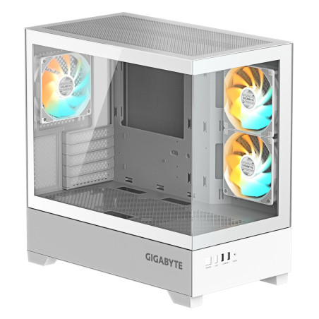 GIGABYTE C201 PANORAMIC ICE/Midi Tower/Transpar./Biela