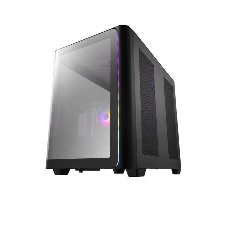 FSP M580-BP/Midi Tower/Transpar./Čierna