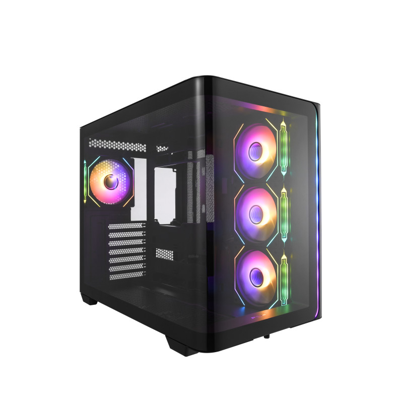 FSP M580-BP/Midi Tower/Transpar./Čierna
