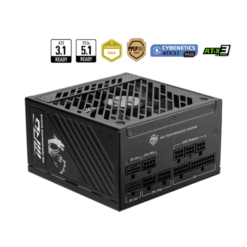 MSI zdroj MPG A1250GS PCIE5 1250W 80PLUS GOLD m