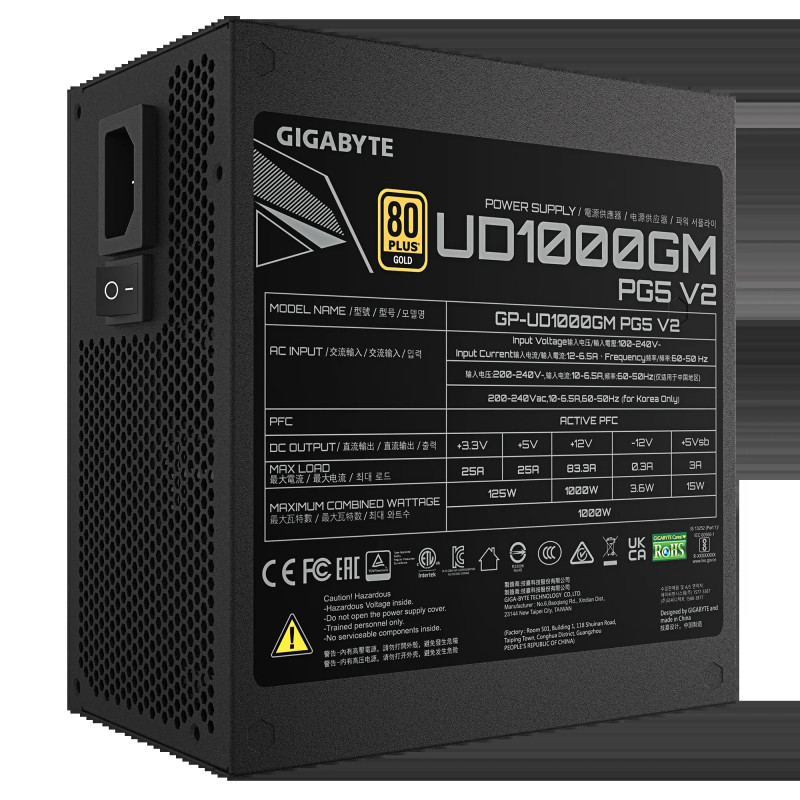 GIGABYTE zdroj 1000W 80PLUS Gold Modular PG5 V2