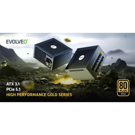 EVOLVEO G850,850W,ATX 3.1,14cm,aPFC,80+GOLD,3YRW