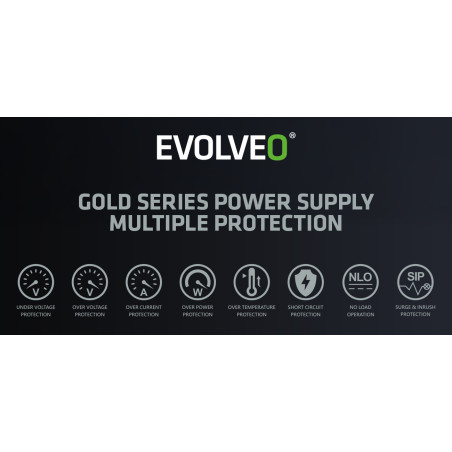 EVOLVEO G850,850W,ATX 3.1,14cm,aPFC,80+GOLD,3YRW