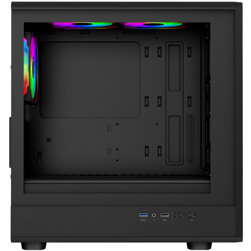 EVOLVEO Panthera, mATX/3x ARGB 120/drevo+sklo