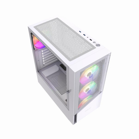 GEMBIRD Fornax 4300W/Midi Tower/Transpar./Biela