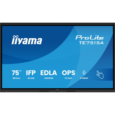 75" iiyama TE7515A-B1AG: IPS, 4K, EDLÁ, NFC