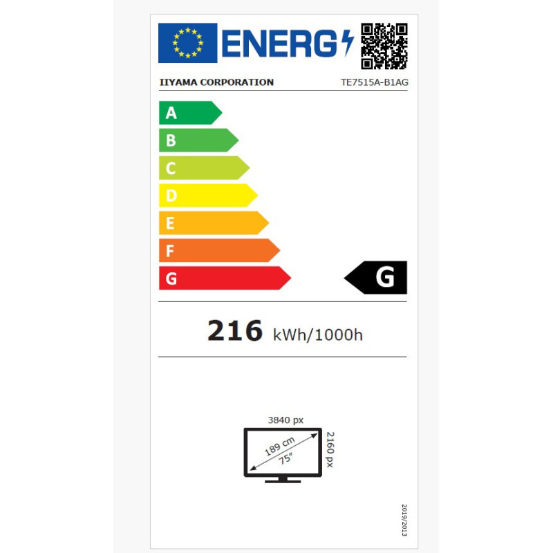 75" iiyama TE7515A-B1AG: IPS, 4K, EDLÁ, NFC