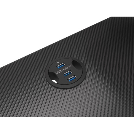 Genesis Holm 300 RGB - herný stôl s RGB podsvietením, 3xUSB 3.0, bezdrôtová nabíjačka mobilov