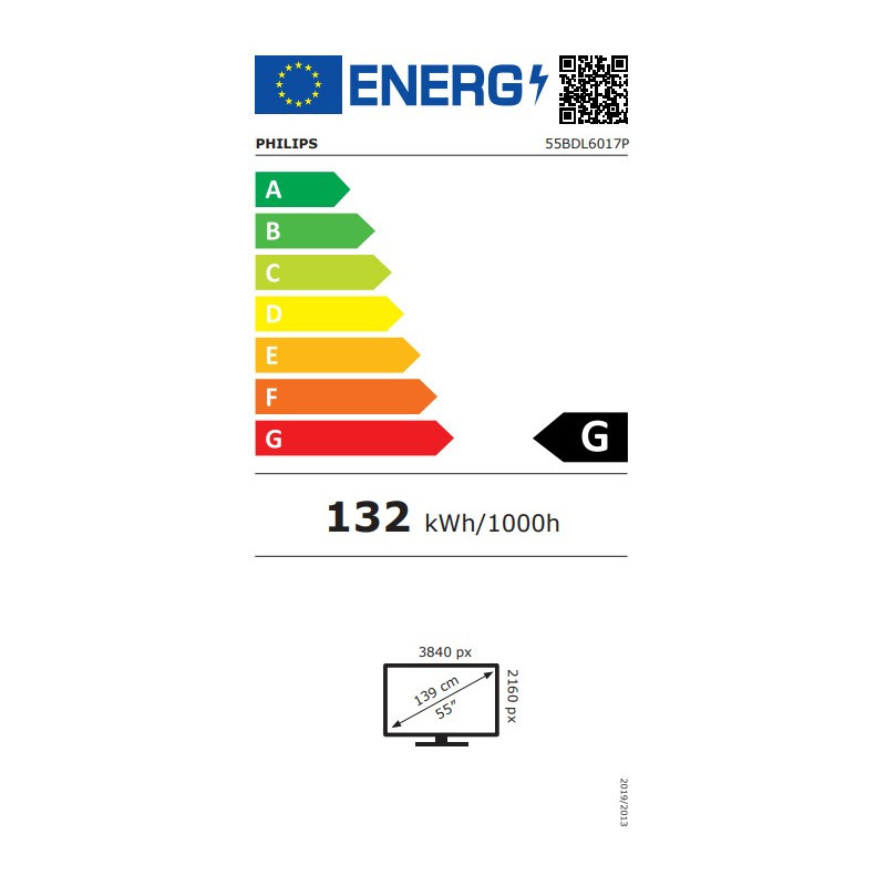55" LED Philips 55BDL6017P-UHD, 800cd, MP, 24/7