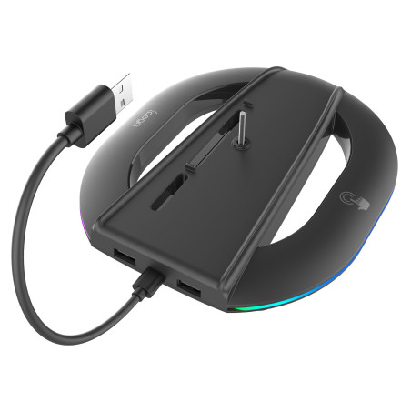 iPega P5S035SAH Vertikálny Stojan (2xUSB-A) s RGB pre PS5 Slim/PS5 Pro Black