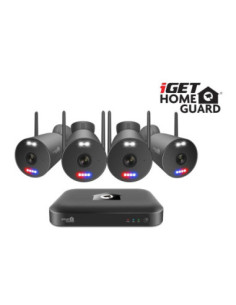 iGET HGNVK109104 - kamerový Wi-Fi set, 3K rozlíšenie, 10CH NVR + 4x kamera so zvukom, IR + LED, CZ app