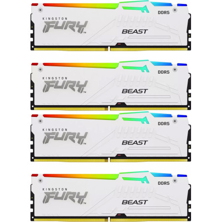 Kingston FURY Beast/DDR5/128GB/5600MHz/CL40/4x32GB/RGB/White